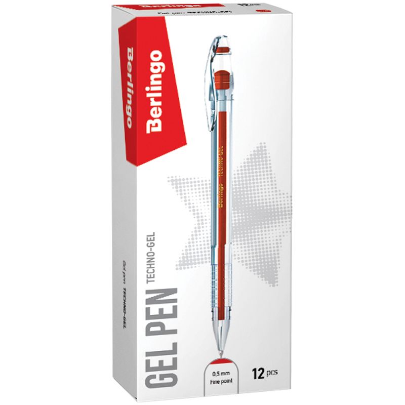 Ручка гелевая 0,5мм Techno-gel CGp_50893 красная | Магазин канцтоваров и игрушек Львёнок