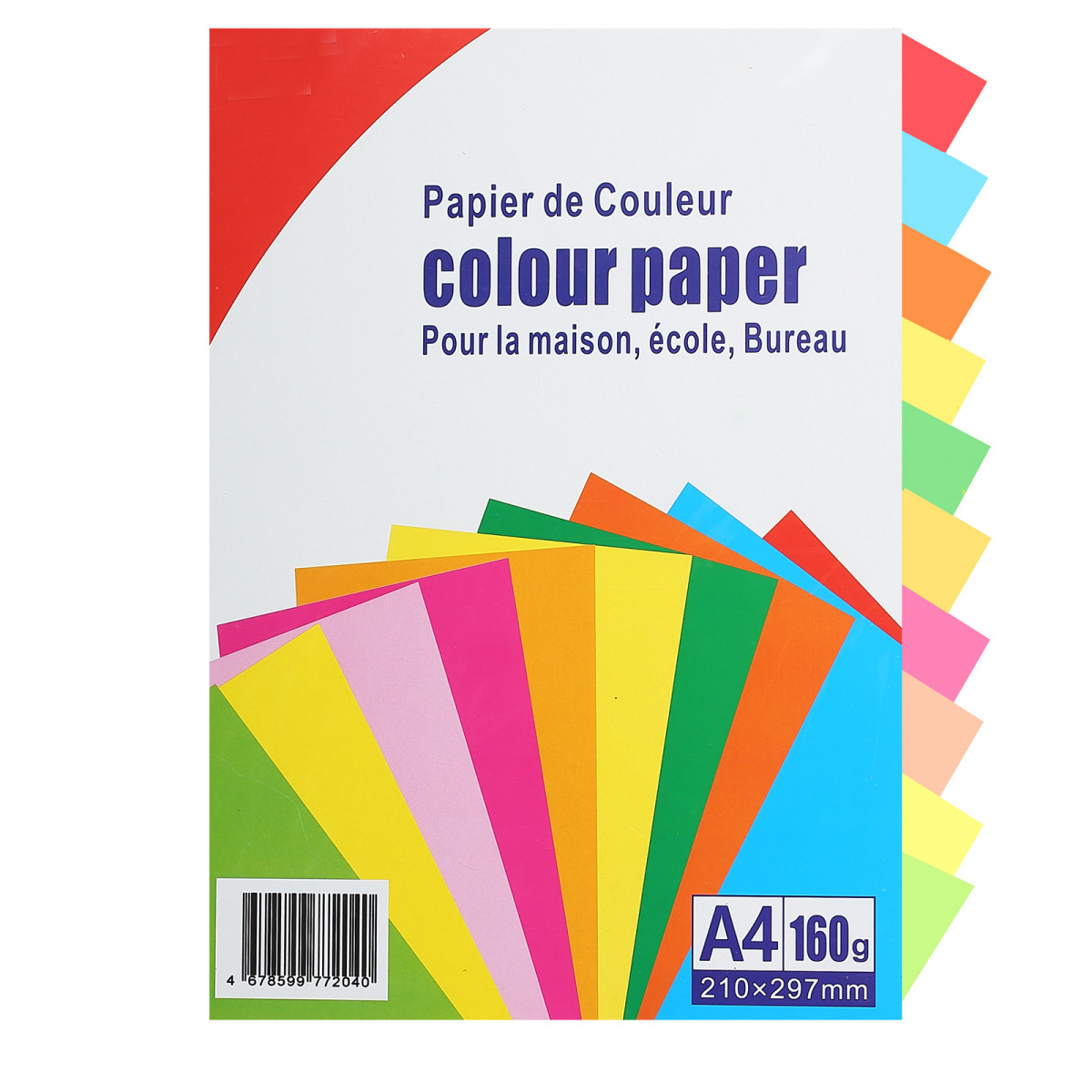 Бумага цветная А4 160г/м 100л 10 цветов Rainbow CFR-28 | Магазин канцтоваров и игрушек Львёнок