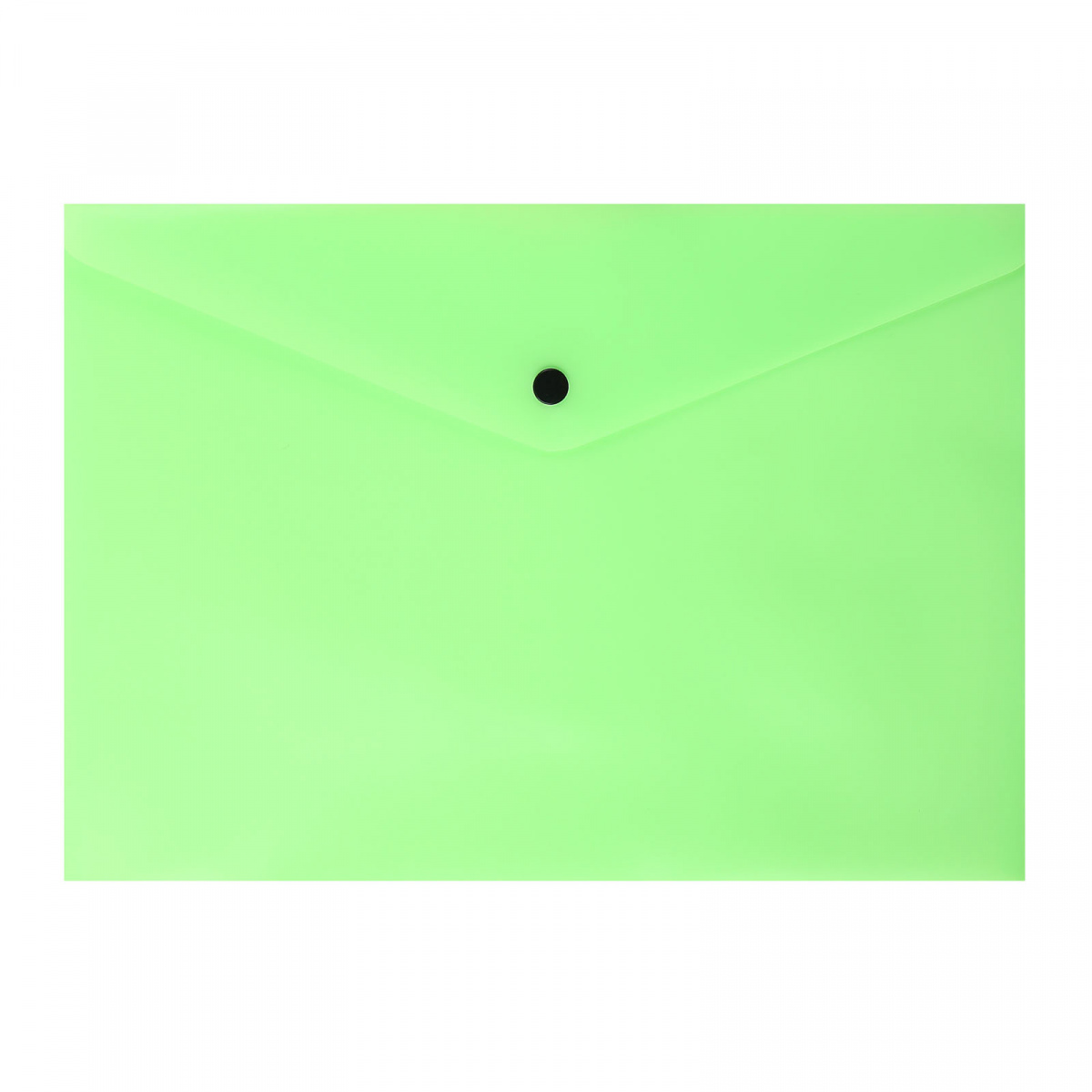 Папка-конверт на кнопке А4 0,15мм 212673 полупрозрачная неоновая зеленая | Магазин канцтоваров и игрушек Львёнок