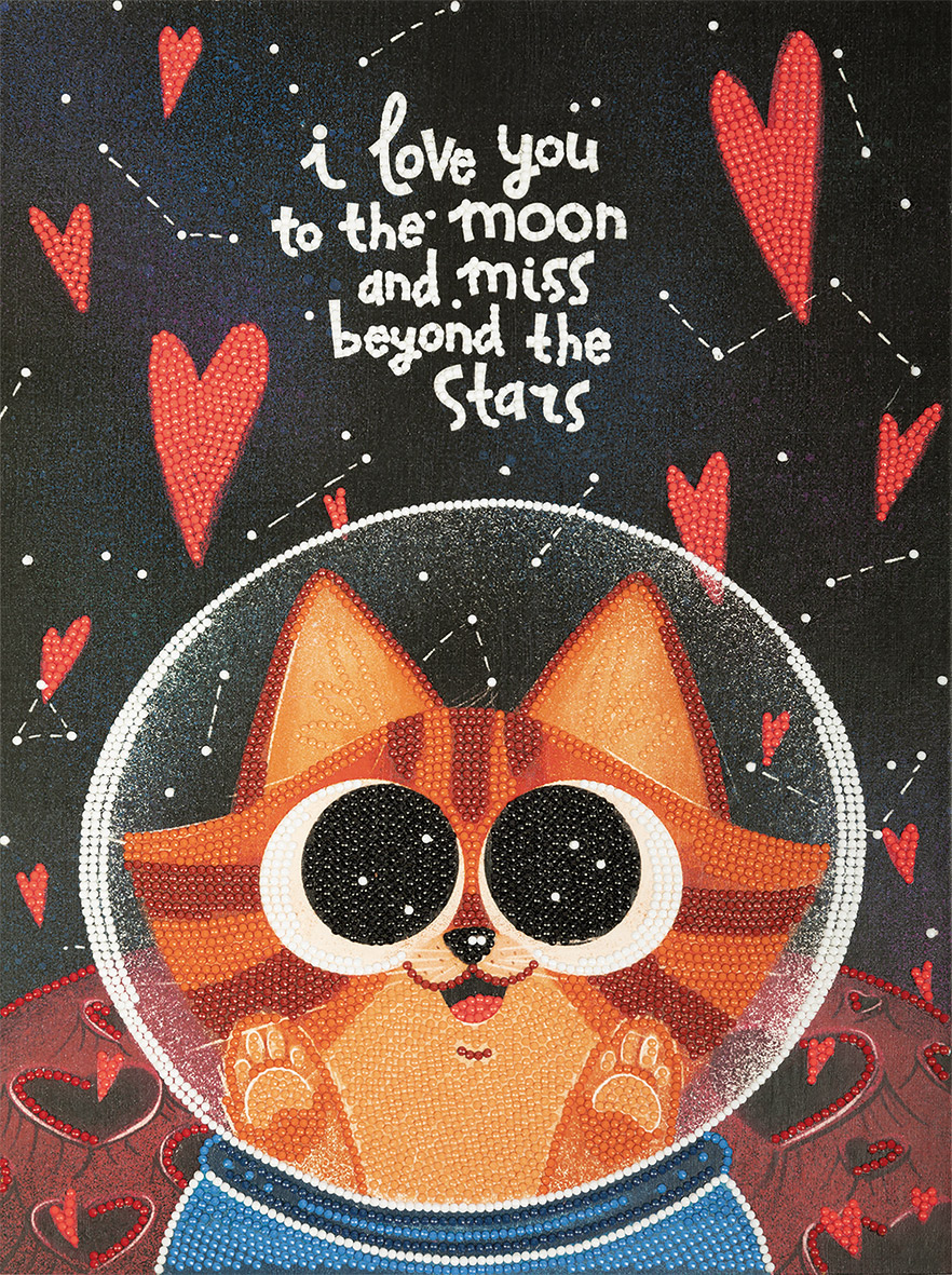  Кристальная (алмазная) мозаика 30х40см постер "Космический кот" ALBP-252 | Магазин канцтоваров и игрушек Львёнок