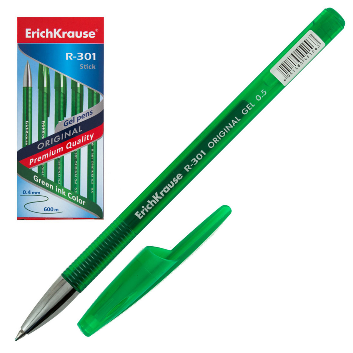 Ручка гелевая 0,5мм R-301 Original Gel Stick 45156 зеленая | Магазин канцтоваров и игрушек Львёнок