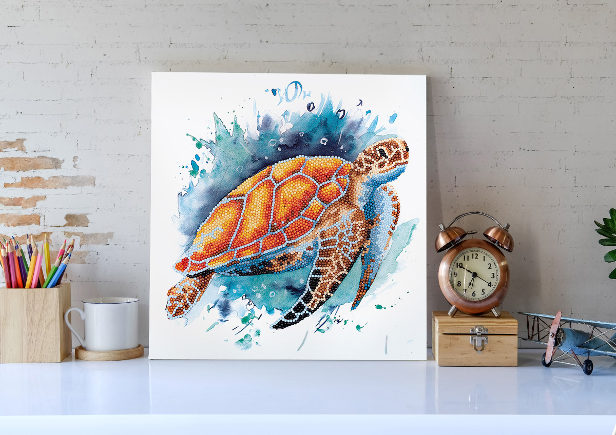 Кристальная (алмазная) мозаика Постер 30х30см "Морская черепаха" ALBP-288 | Магазин канцтоваров и игрушек Львёнок