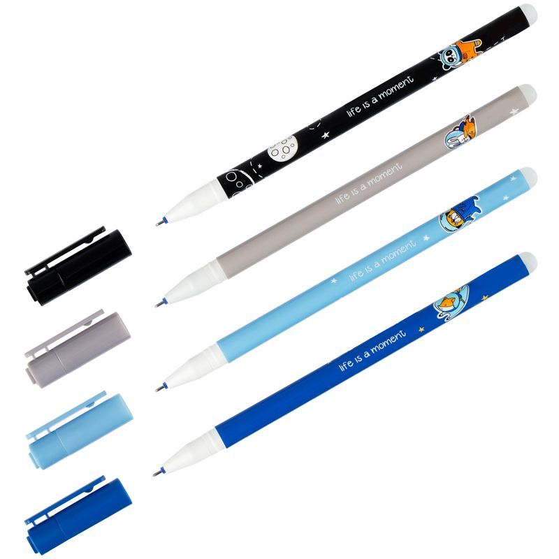 Ручка гелевая 0,5мм стираемая "Space Adventure" MS_65978 синяя, корпус ассорти | Магазин канцтоваров и игрушек Львёнок