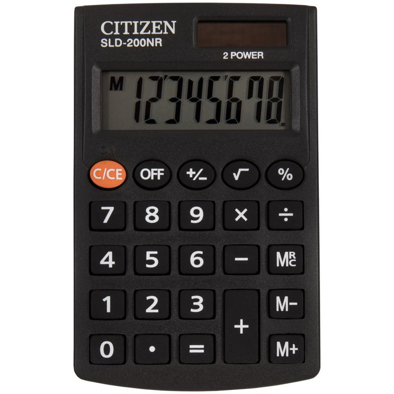 Калькулятор карманный  SLD-200NR, 8 разр., черный | Магазин канцтоваров и игрушек Львёнок
