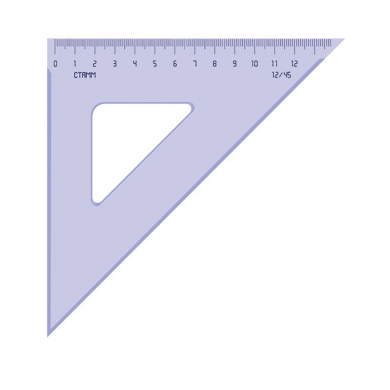 Треугольник 12см 45' прозрачный тонированный ТК46 | Магазин канцтоваров и игрушек Львёнок