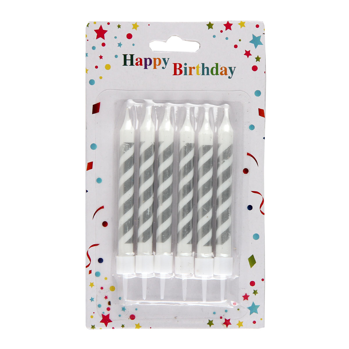 Набор Свечи для торта Silver Спираль 8см 6шт 206863 | Магазин канцтоваров и игрушек Львёнок