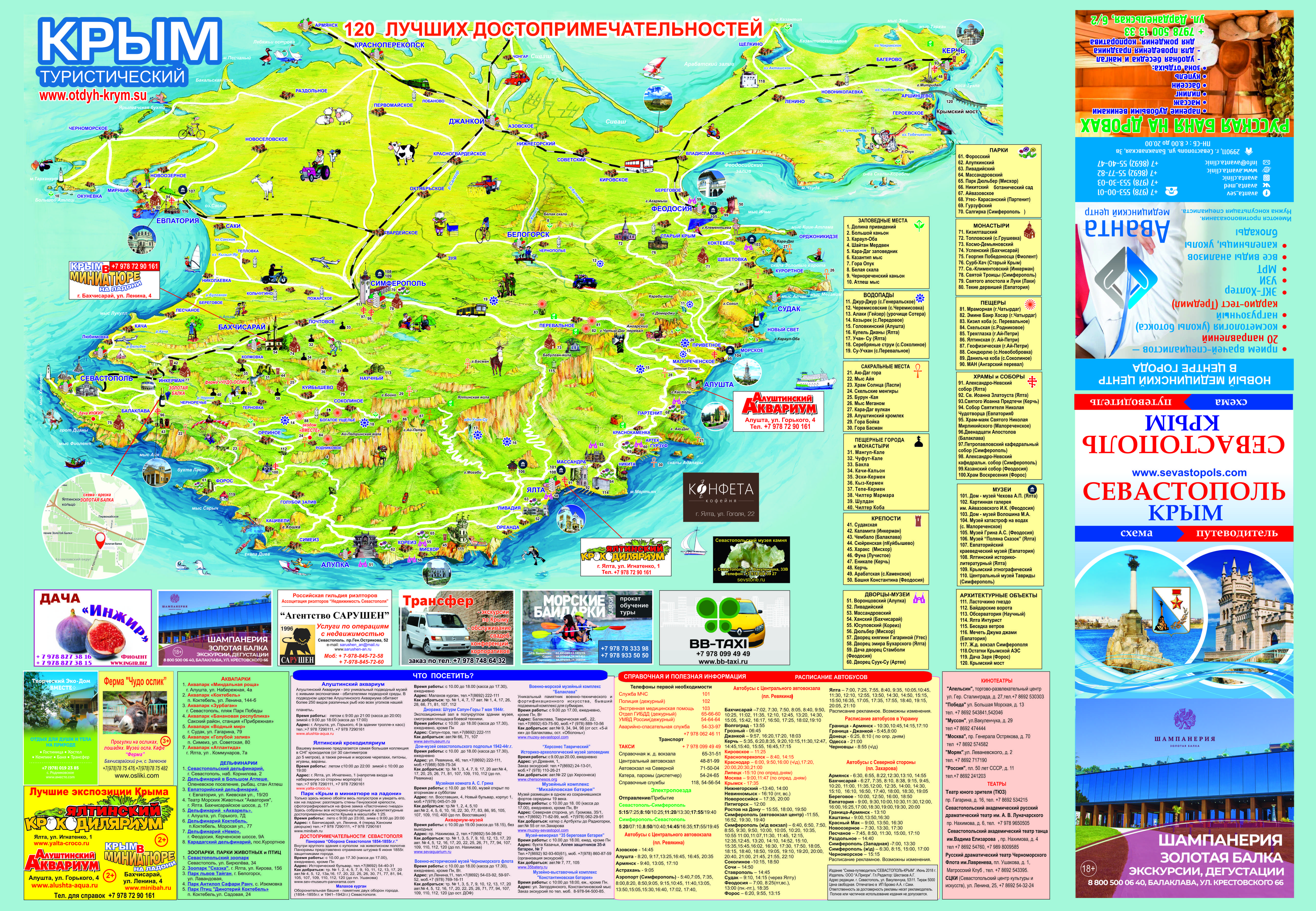 Крым достопримечательности (туристическая карта) | Магазин канцтоваров и игрушек Львёнок