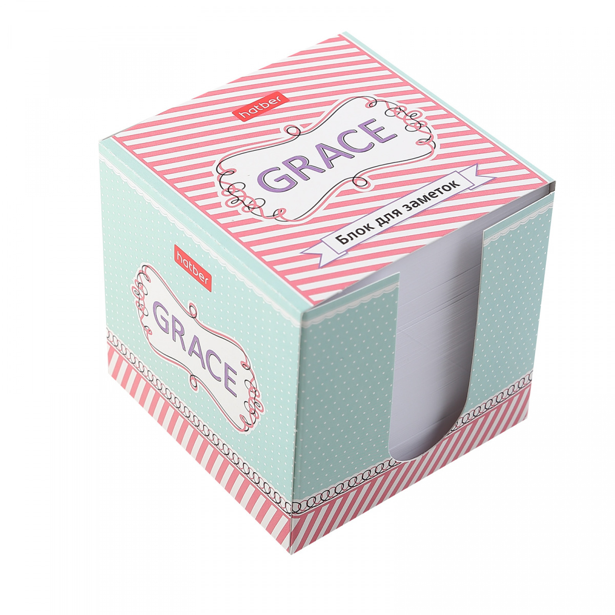 Блок для заметок 9*9*9 куб белый в картонном боксе Grace CB_069224 | Магазин канцтоваров и игрушек Львёнок