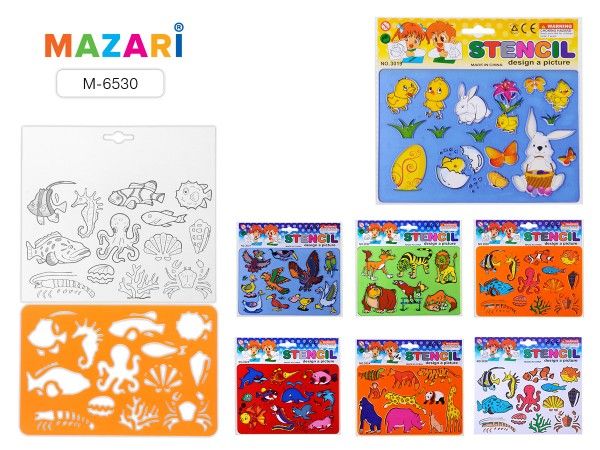 Трафарет для рисования Mazari M-6530 в ассорт | Магазин канцтоваров и игрушек Львёнок