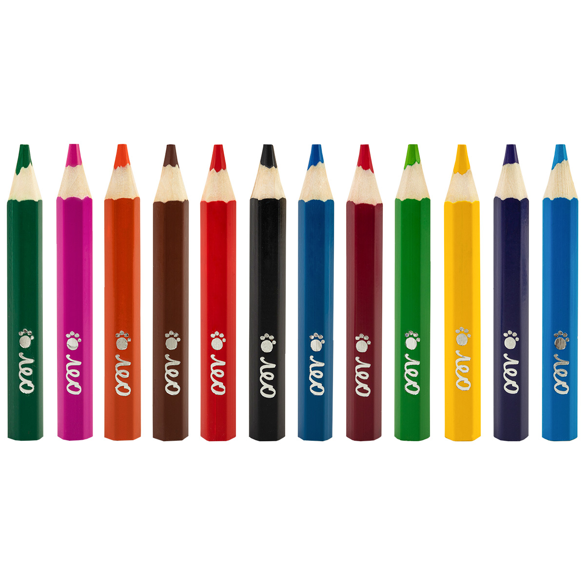 Набор цветных шестигранных коротких карандашей джамбо 12цв Расти LGJHP-12 | Магазин канцтоваров и игрушек Львёнок