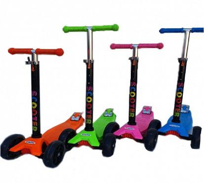Самокат с широкими светящимися колесами NRG-05 в ассортименте | Магазин канцтоваров и игрушек Львёнок
