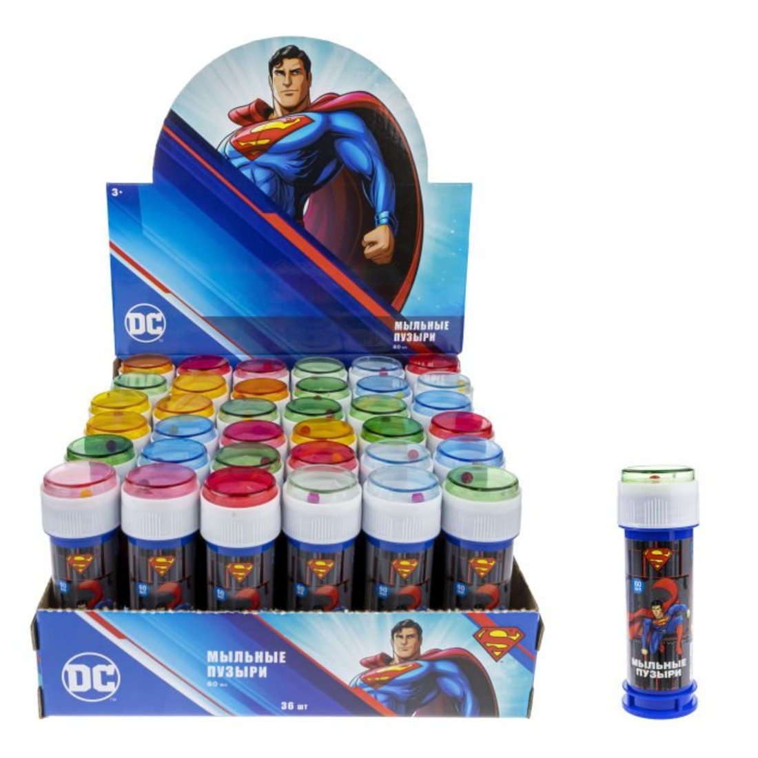 Мыльные пузыри 60мл Superman Т22254 ассорти | Магазин канцтоваров и игрушек Львёнок