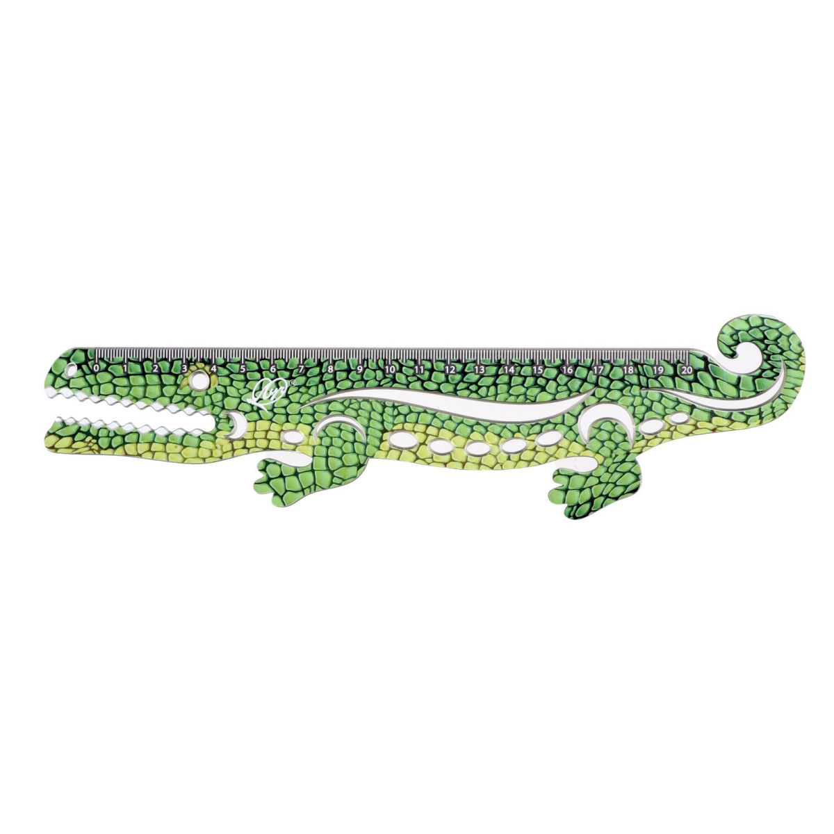 Линейка 20см пластиковая фигурная Крокодил 32С 2107-08 | Магазин канцтоваров и игрушек Львёнок