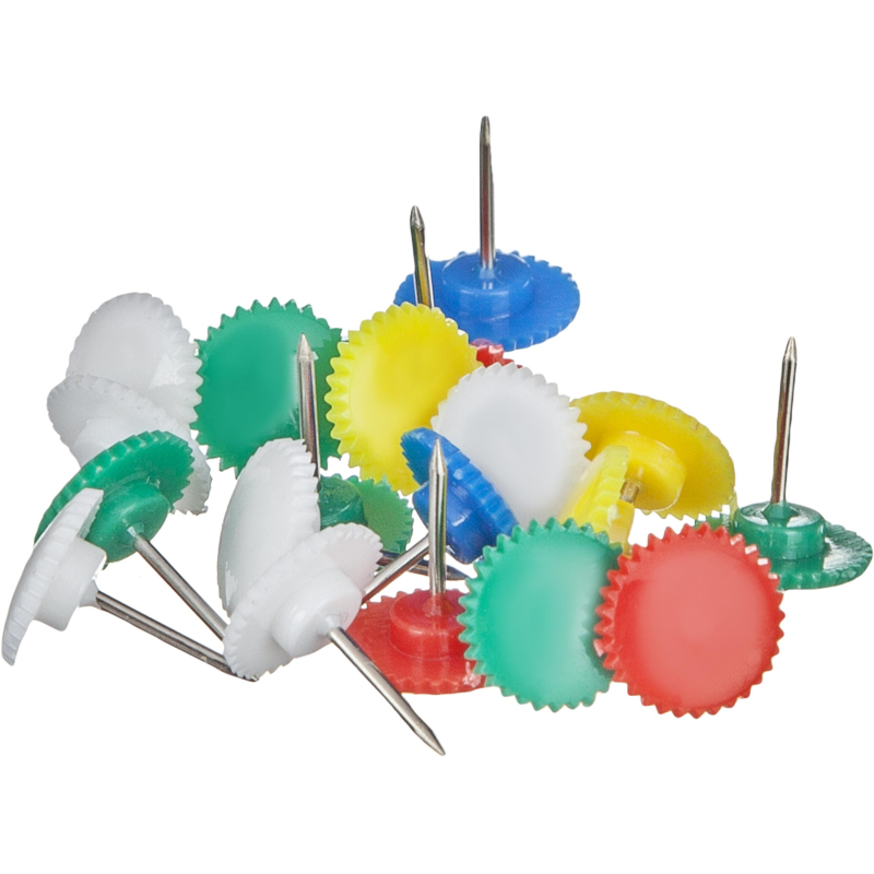 Кнопки канцелярские 12мм пластиковая шляпка, цветные 50шт 48905 | Магазин канцтоваров и игрушек Львёнок