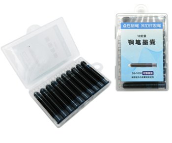 Картридж к перьевой ручке 10шт 5см в пластиковой коробке DS-20 DS-1030 темно-синий | Магазин канцтоваров и игрушек Львёнок