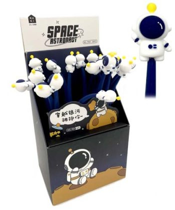 Ручка фигурная гелевая 0,5мм "Космонавт" CX-36/CW-54 KK-7969 черная | Магазин канцтоваров и игрушек Львёнок