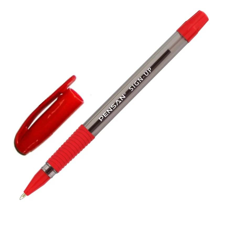 Ручка шариковая 1,0мм SIGN-UP масло 2410/12 красная | Магазин канцтоваров и игрушек Львёнок