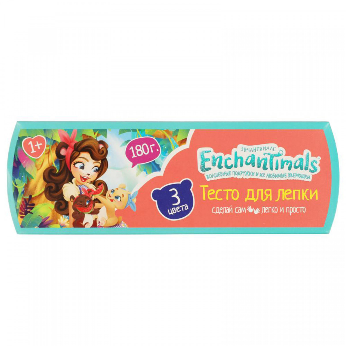 Тесто для лепки 3 цвета по 60гр Enchantimals 100PD3-EN | Магазин канцтоваров и игрушек Львёнок