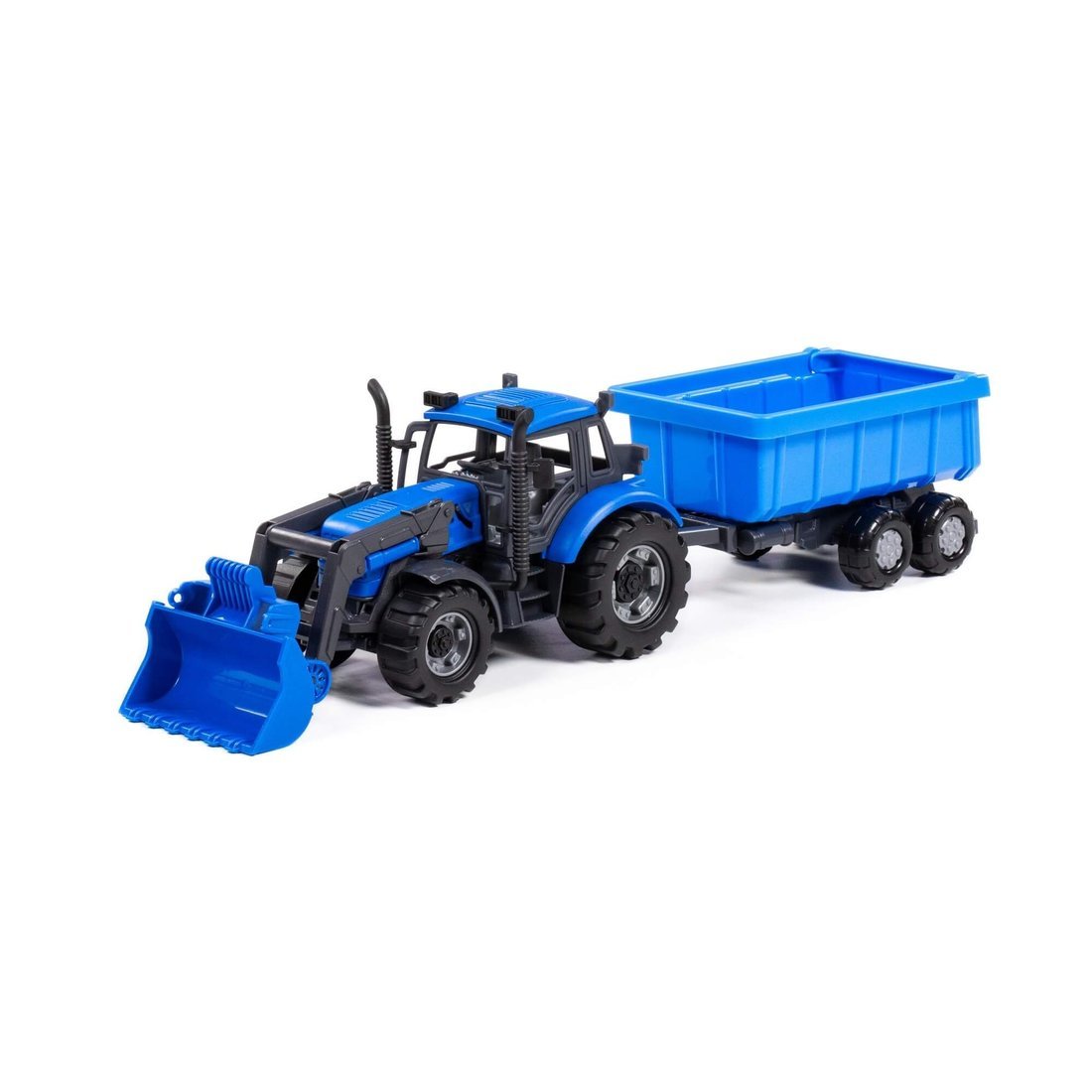 Трактор Прогресс с прицепом и ковшом инерционный 91833 | Магазин канцтоваров и игрушек Львёнок