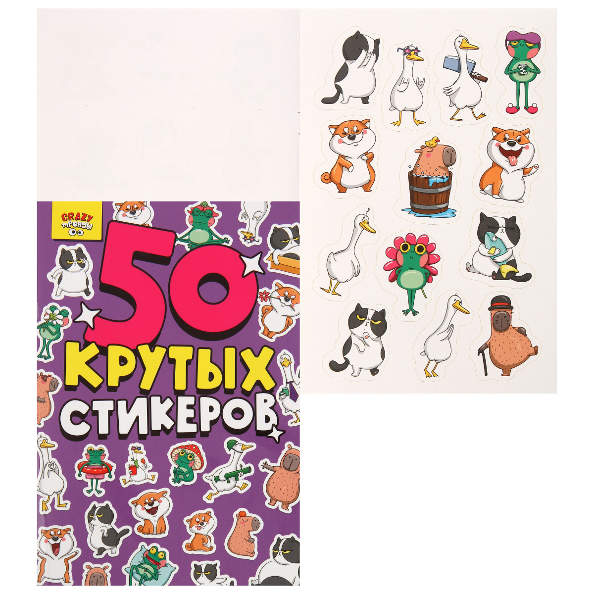 Наклейки стикеры 50шт Стикербук Crazy Каждый день Н-9395 | Магазин канцтоваров и игрушек Львёнок