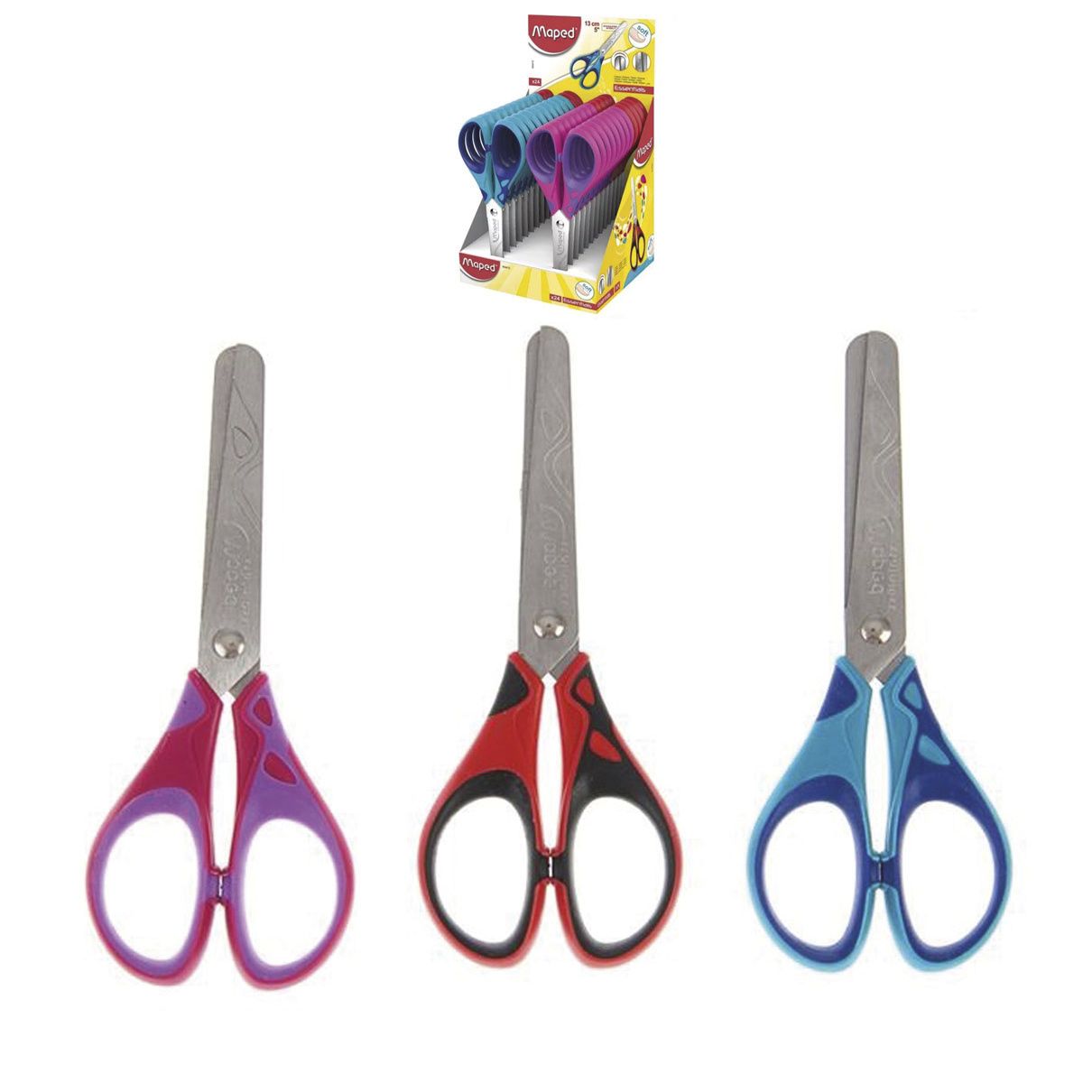 Ножницы детские 130мм линейка Essentials Soft  464412 | Магазин канцтоваров и игрушек Львёнок