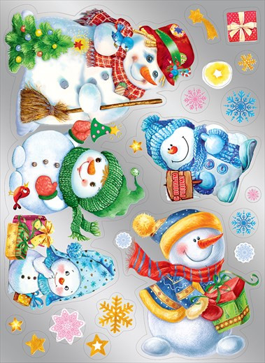 Наклейка "Озорные снеговики" | Магазин канцтоваров и игрушек Львёнок