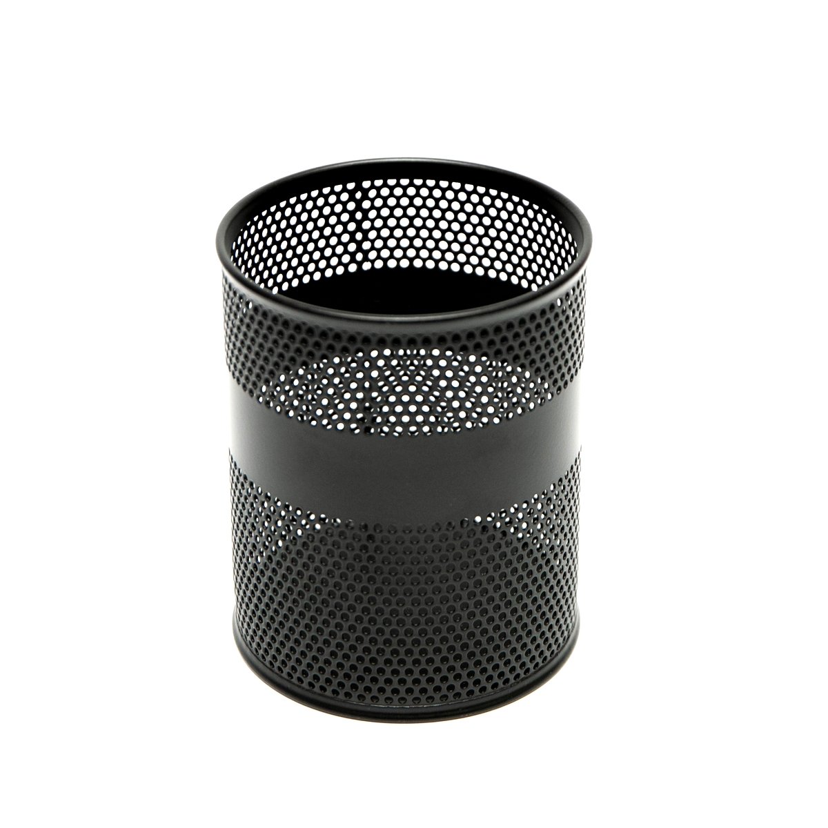 Подставка-стакан для канцтоваров металлическая, круглая, перфорация AL5561 черная | Магазин канцтоваров и игрушек Львёнок