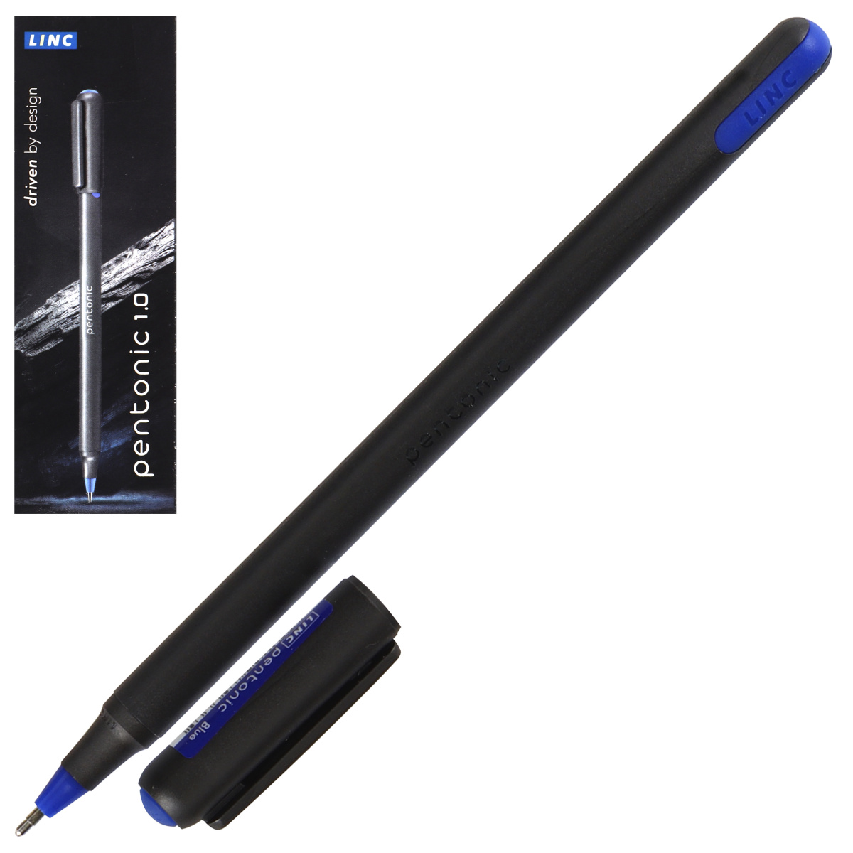 Ручка шар 1,0мм Pentonic Silver 7024-1.0/Box синяя | Магазин канцтоваров и игрушек Львёнок