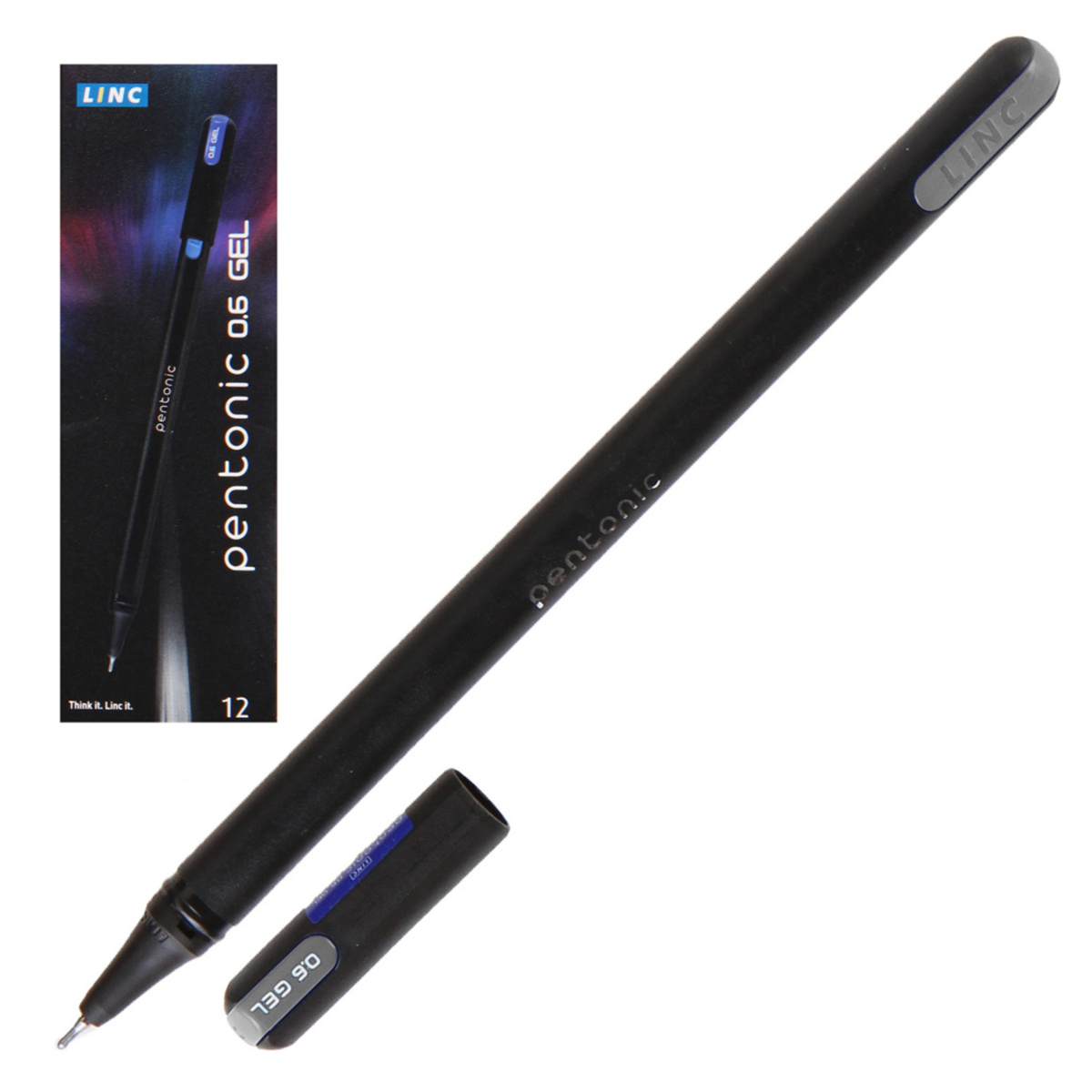 Ручка гелевая 0,6мм Pentonic 856-K черная | Магазин канцтоваров и игрушек Львёнок