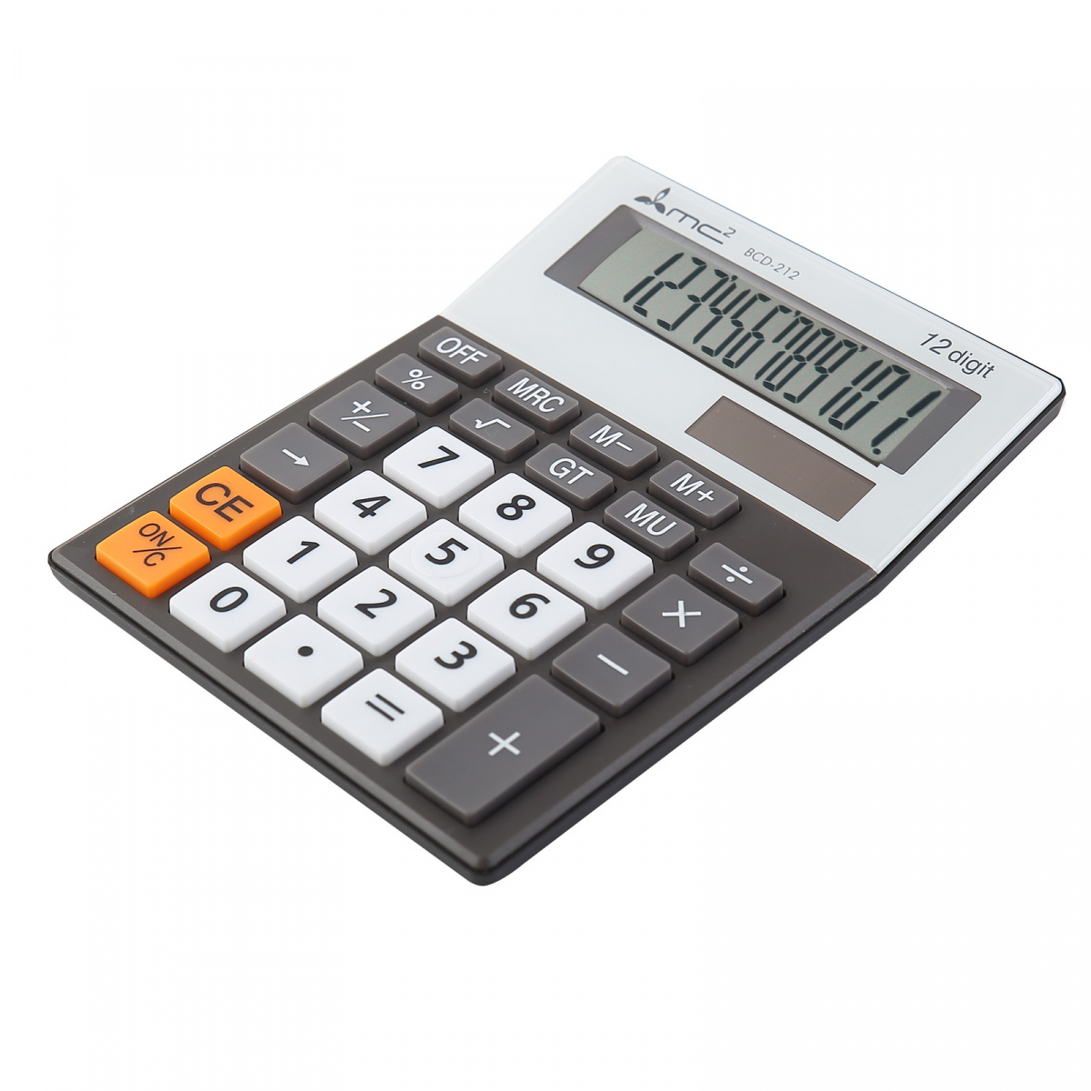 Калькулятор настольный 12 разрядов BCD-212 двойное питание 150*112*32мм серый | Магазин канцтоваров и игрушек Львёнок