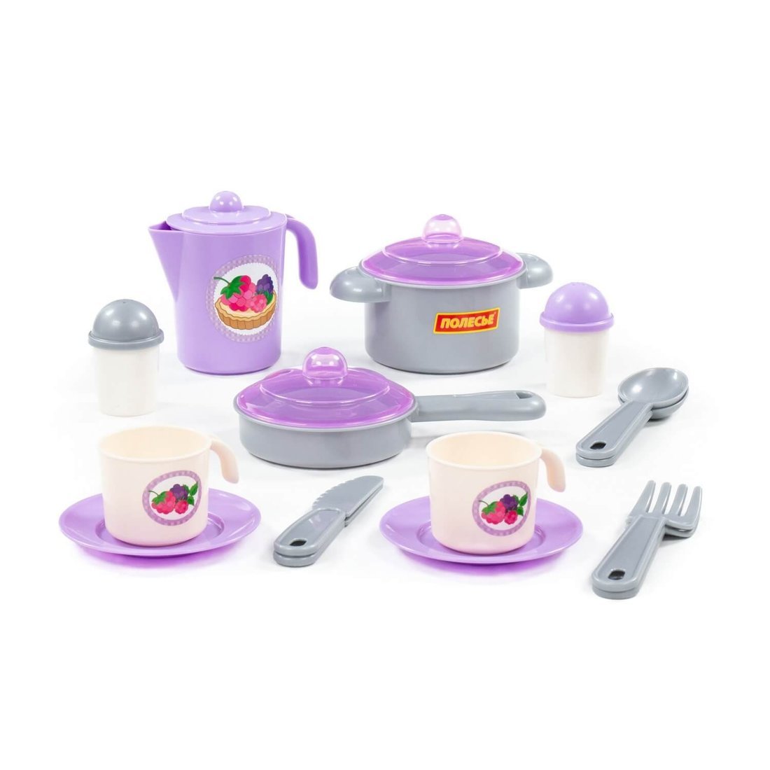 Набор детской посуды "Настенька" на 2 персоны 18 элементов 79916 | Магазин канцтоваров и игрушек Львёнок