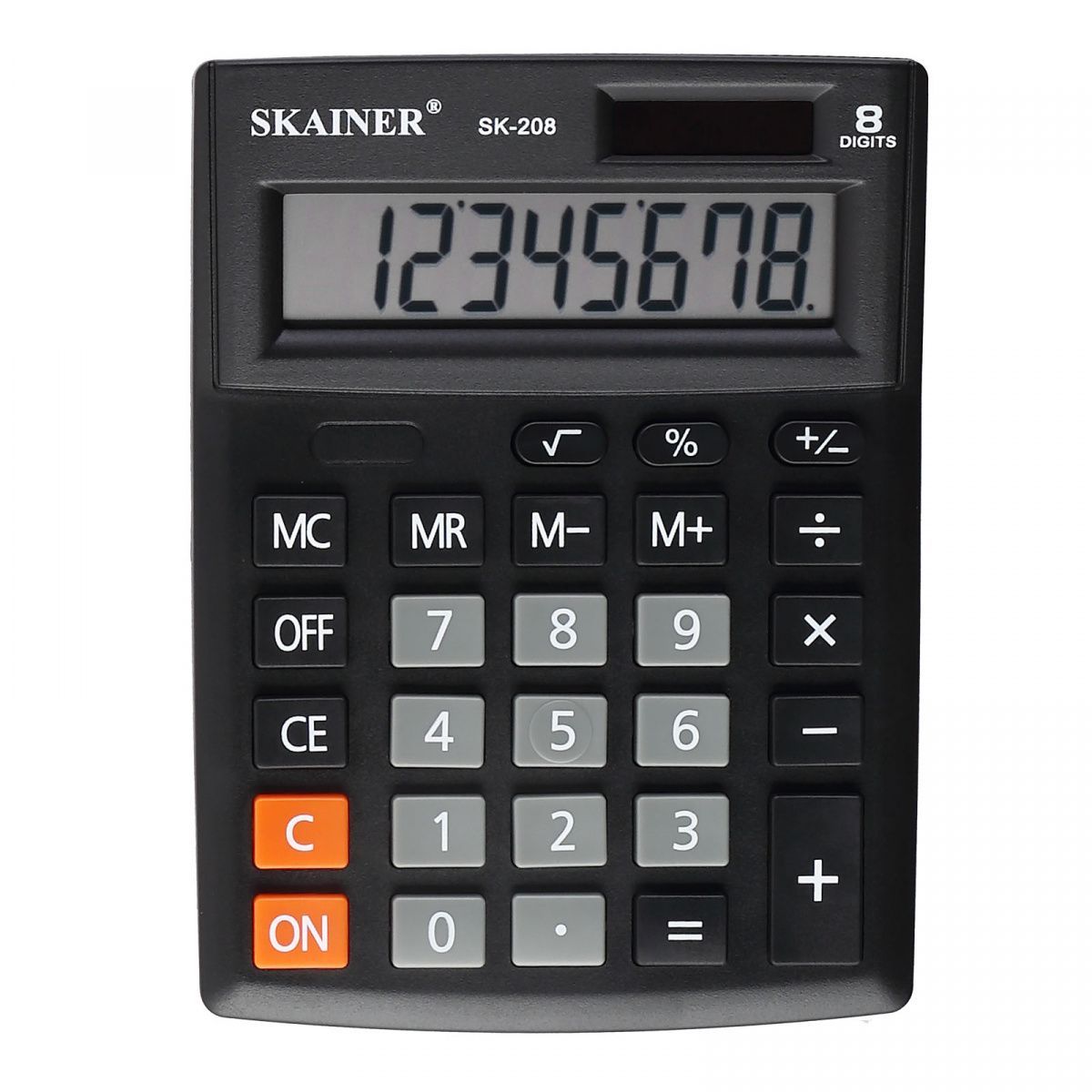Калькулятор настольный 8 разрядов SK-208 двойное питание 135*100*25мм черный | Магазин канцтоваров и игрушек Львёнок