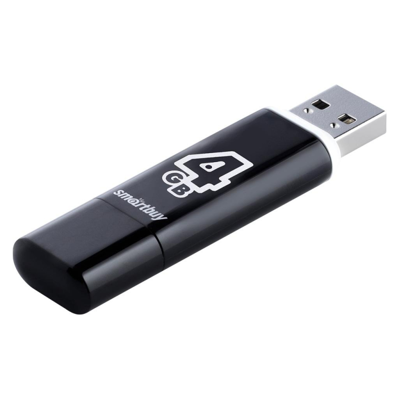 Флешка USB 2.0 4gb SB4GBGS-K Glossy series | Магазин канцтоваров и игрушек Львёнок