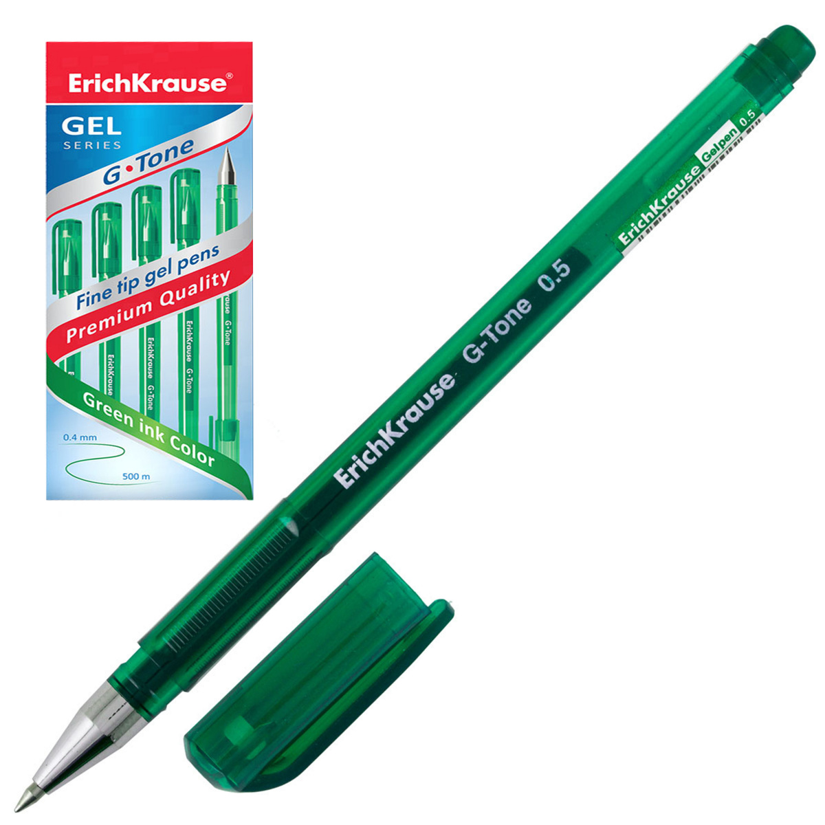 Ручка гелевая 0,5мм G-TONE 39016 зеленая | Магазин канцтоваров и игрушек Львёнок