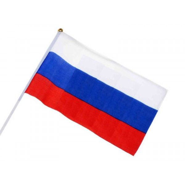Флаг Россия 14*21 на палочке (без герба) AR-10149B | Магазин канцтоваров и игрушек Львёнок