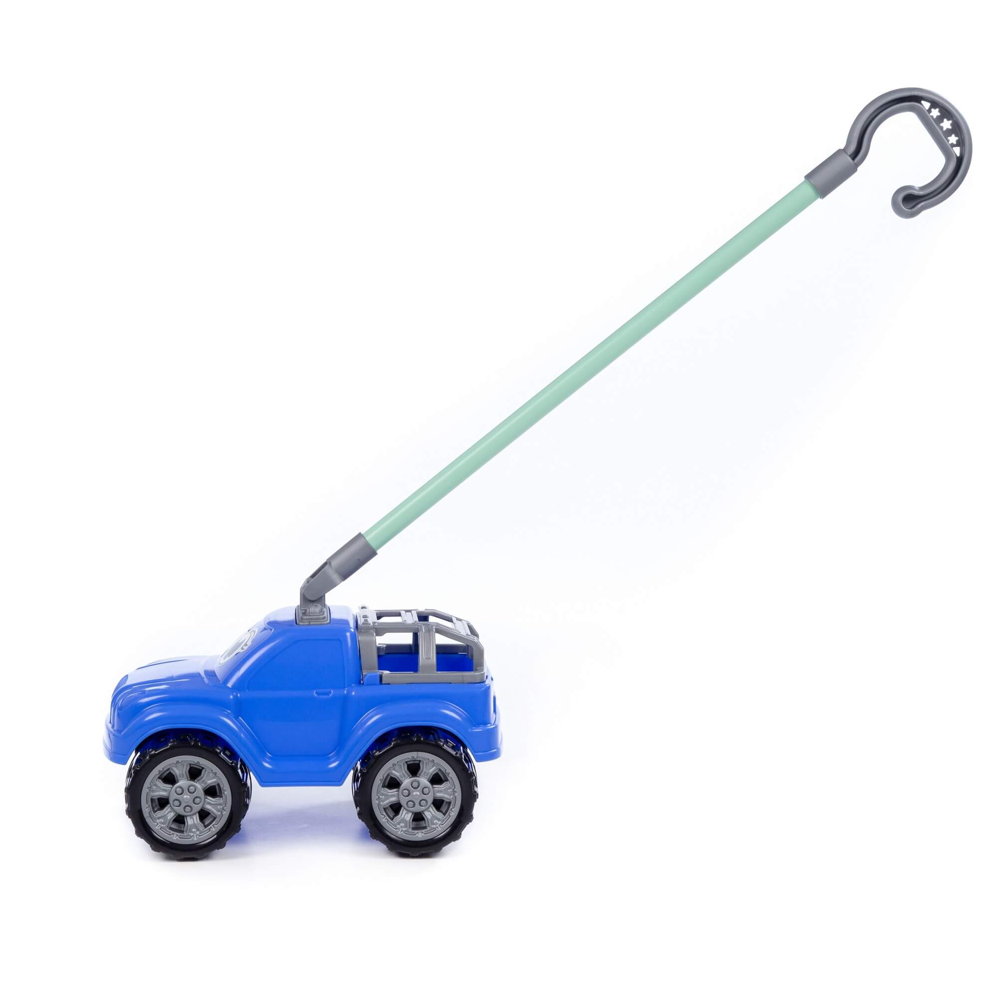 Автомобиль-каталка "Боби" с ручкой 75014 синий | Магазин канцтоваров и игрушек Львёнок