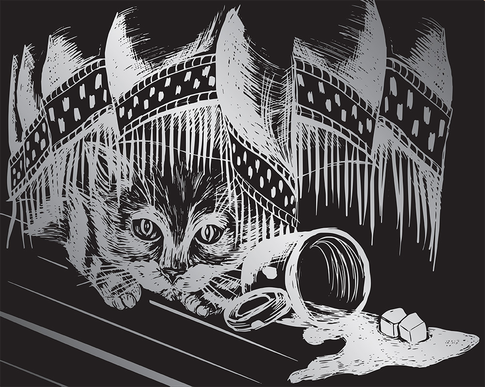 Набор для творчества "Гравюра" 20x25.5см №11 "Озорной котенок" (серебро) GHK | Магазин канцтоваров и игрушек Львёнок