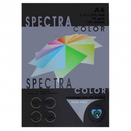 Бумага цветная Spectra Color А4 80г/м 100л №401 черн | Магазин канцтоваров и игрушек Львёнок