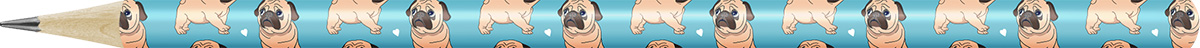 Карандаш графитный круглый ТМ (HB) "Принты" 3050 Мопс PR-12Д | Магазин канцтоваров и игрушек Львёнок