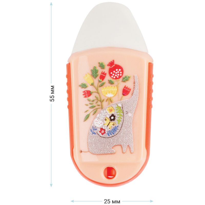 Точилка пластиковая с ластиком "Spring breath" 1 отверстие MS_41921 | Магазин канцтоваров и игрушек Львёнок