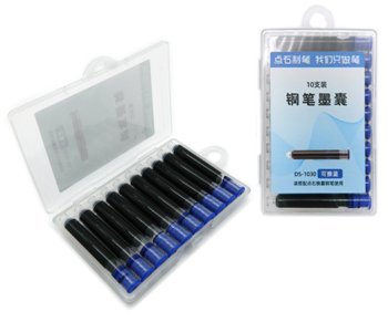 Картридж к перьевой ручке 10шт 5см в пластиковой коробке DS-19 DS-1030 синий | Магазин канцтоваров и игрушек Львёнок